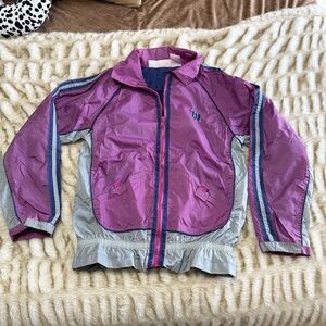 Wilson Purple and Gray Kids Rain Jacket with Navy Trim